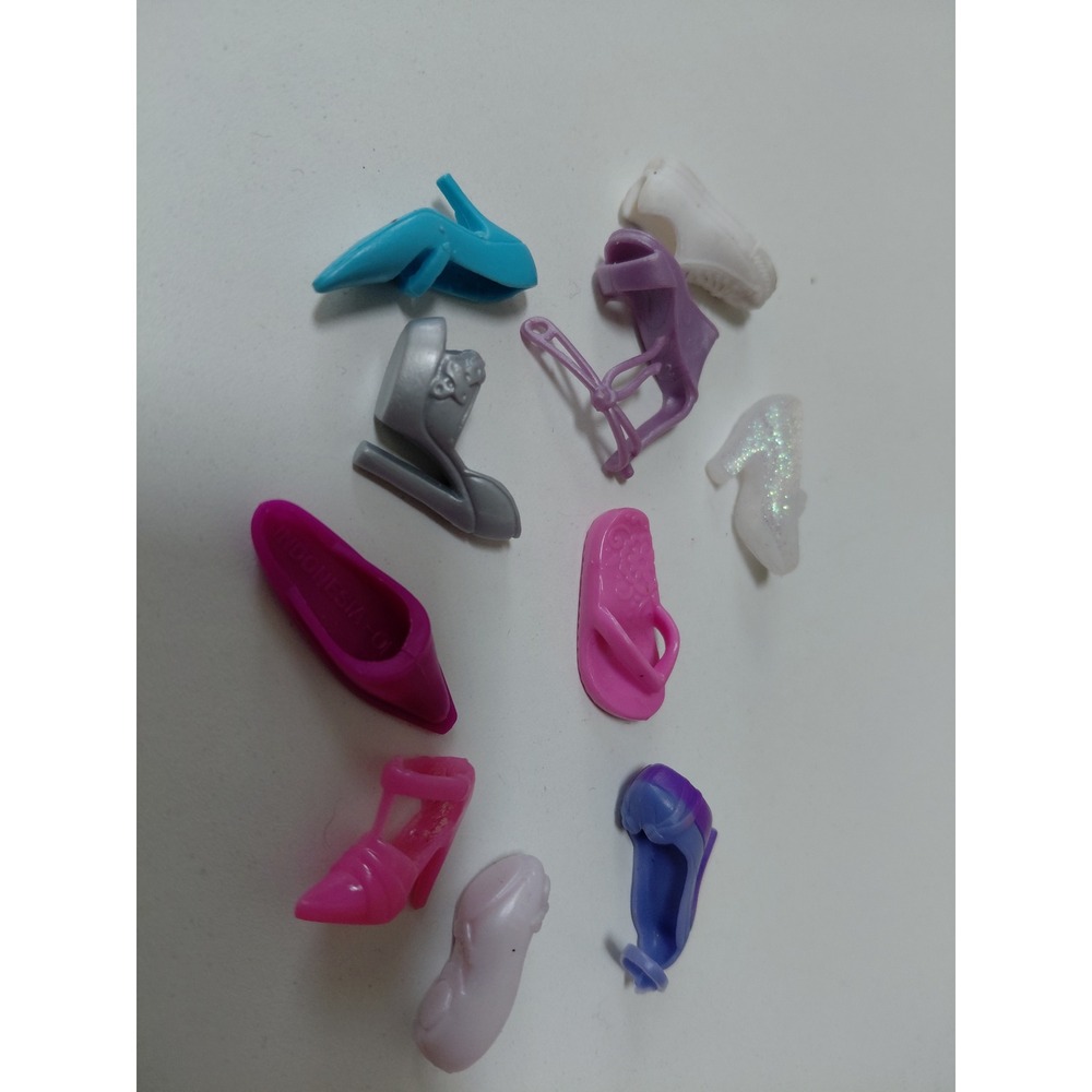 Mixed Lot Fashion Doll Shoes Heels Sandals Sneakers Pink Purple Blue 10pc Misc